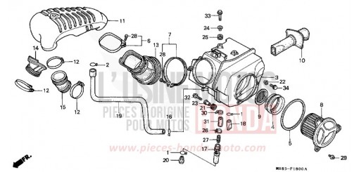 SILENCIEUX D'ECHAPPEMENT XRV650J de 1988